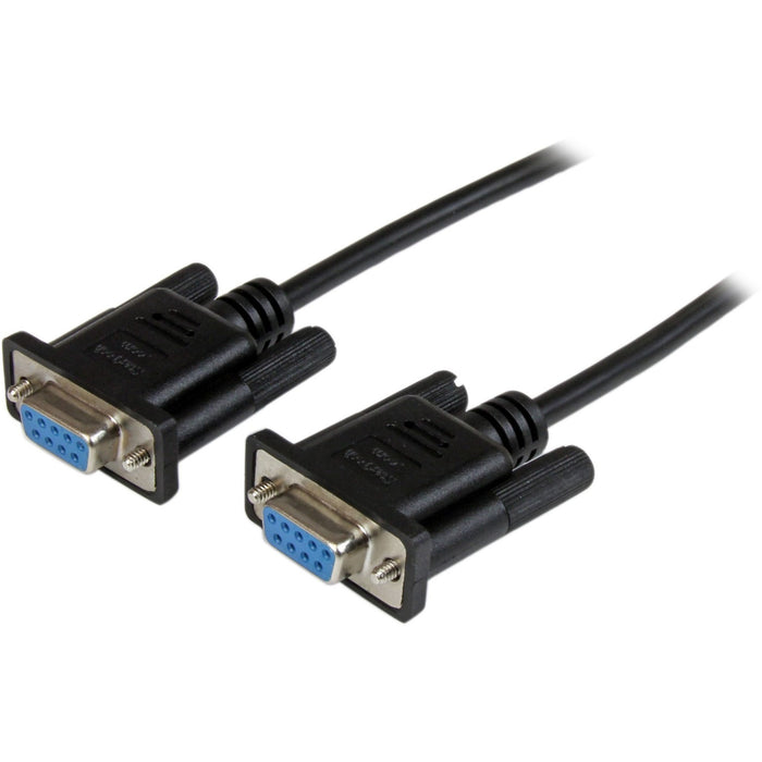 StarTech.com 1m Black DB9 RS232 Serial Null Modem Cable F/F - STCSCNM9FF1MBK