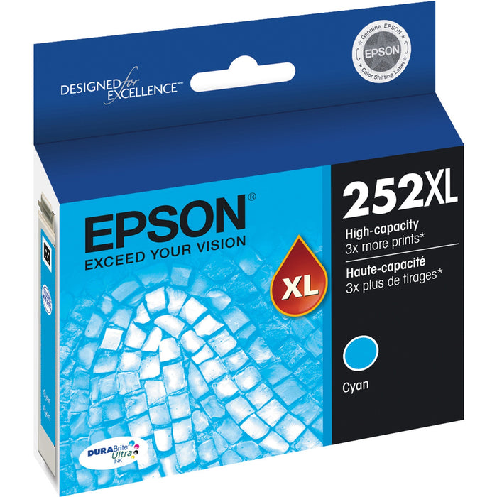 Epson DURABrite Ultra 252XL Original High Yield Inkjet Ink Cartridge - Cyan - 1 Each - EPST252XL220S