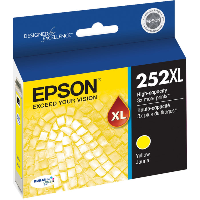 Epson DURABrite Ultra 252XL Original High Yield Inkjet Ink Cartridge - Yellow - 1 Each - EPST252XL420S