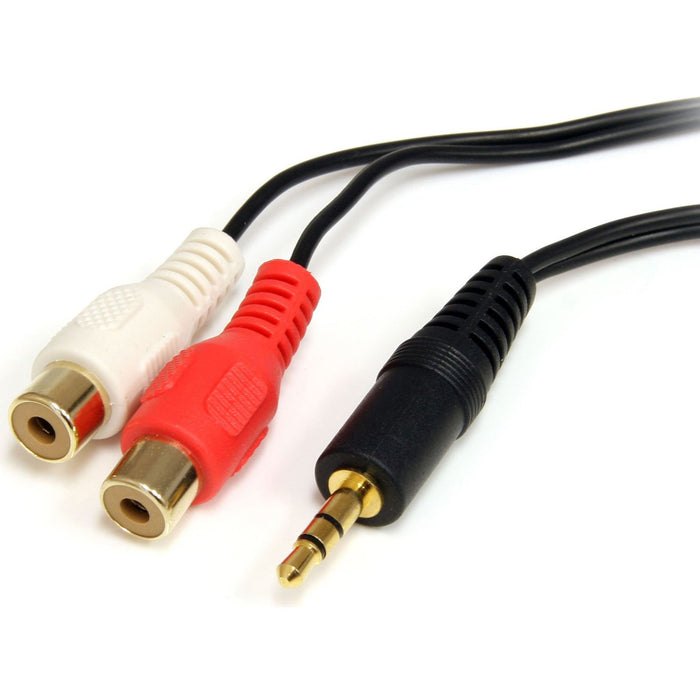 Startech RCA Audio Cable - 6ft - 1 x 3.5mm, 2 x RCA - Audio Cable External - Black - STCMU1MFRCA