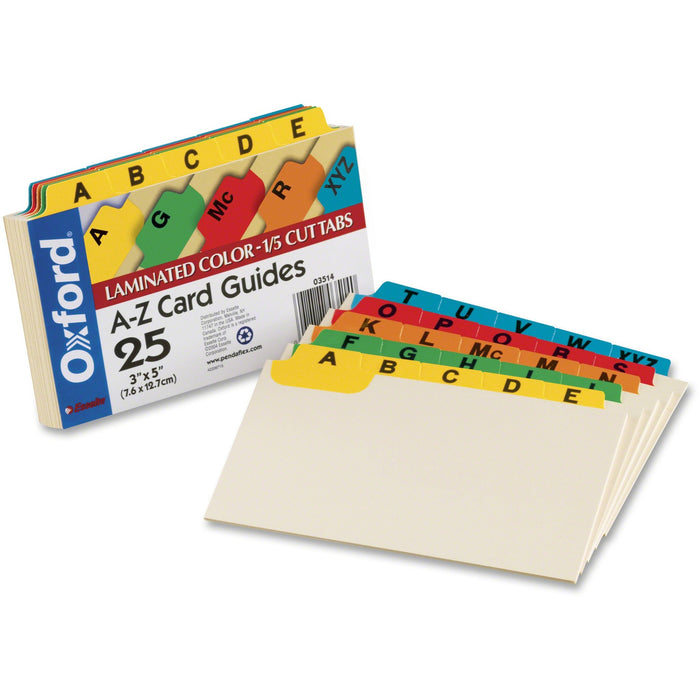 Oxford A-Z Laminated Tab Card Guides - OXF03514