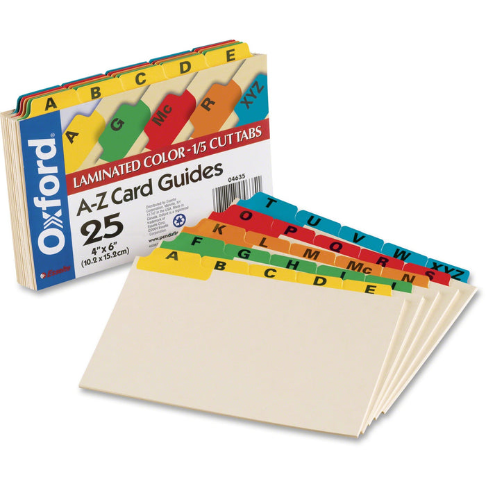 Oxford A-Z Laminated Tab Card Guides - OXF04635