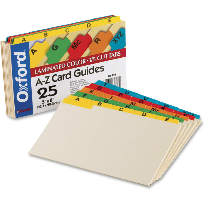 Oxford A-Z Laminated Tab Card Guides - OXF05827