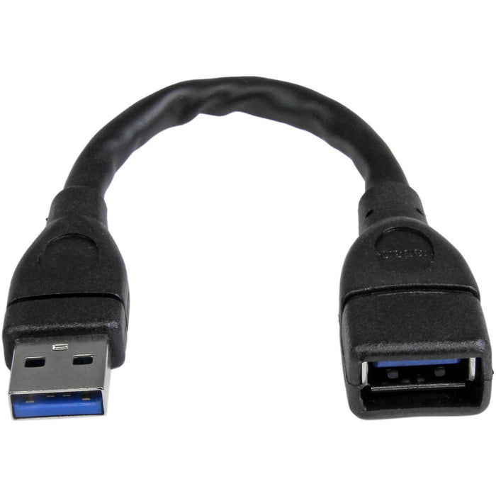 StarTech.com 6in Black USB 3.0 Extension Adapter Cable A to A - M/F - STCUSB3EXT6INBK