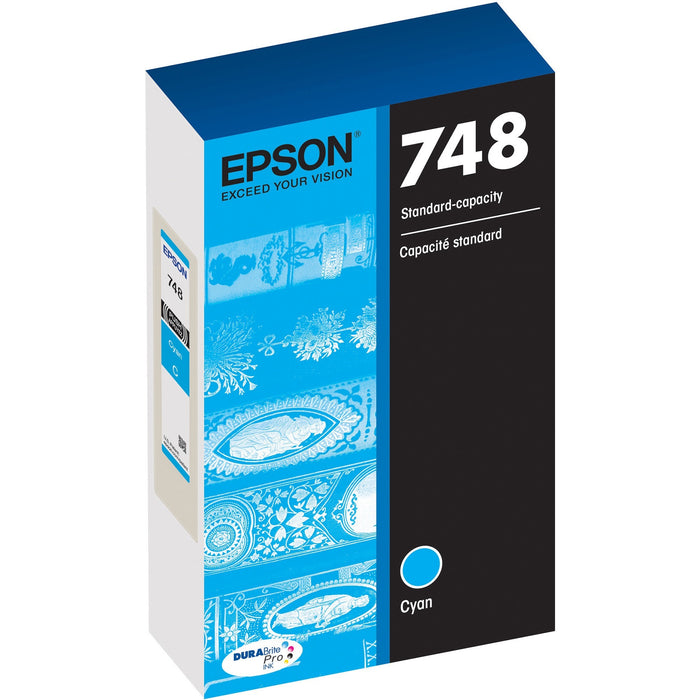 Epson DURABrite Pro 748 Original Standard Yield Inkjet Ink Cartridge - Cyan - 1 Each - EPST748220