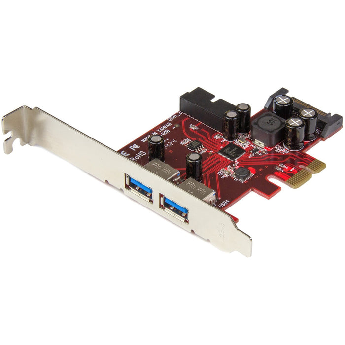 StarTech.com 4 Port PCI Express USB 3.0 Card - 5Gbps - 2 External & 2 Internal (IDC) - SATA Power - STCPEXUSB3S2EI