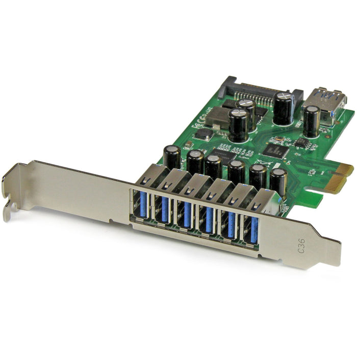StarTech.com 7 Port PCI Express USB 3.0 Card - 5Gbps - Standard and Low-Profile Design - STCPEXUSB3S7