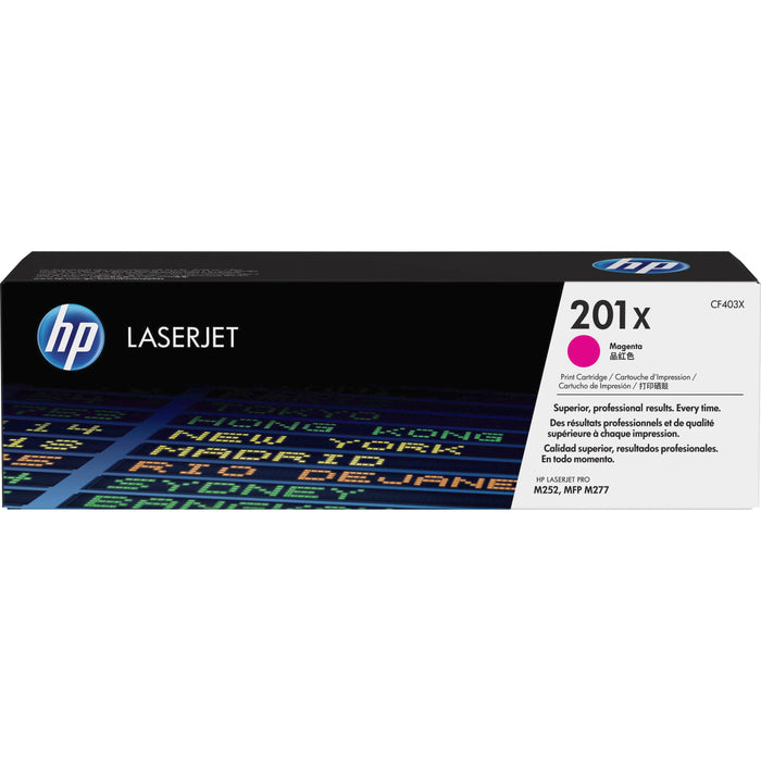 HP 201X (CF403X) Original High Yield Laser Toner Cartridge - Single Pack - Magenta - 1 Each - HEWCF403X