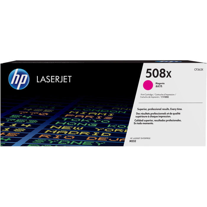 HP 508X (CF363X) Original High Yield Laser Toner Cartridge - Single Pack - Magenta - 1 Each - HEWCF363X