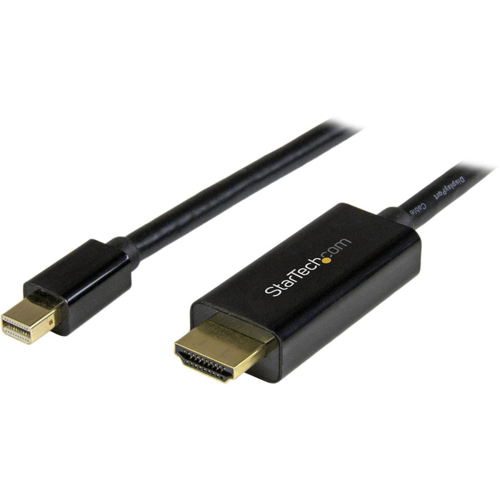 StarTech.com 3ft (1m) Mini DisplayPort to HDMI Cable, 4K 30Hz Video, Mini DP to HDMI Adapter/Converter Cable, mDP to HDMI Monitor/Display - STCMDP2HDMM1MB