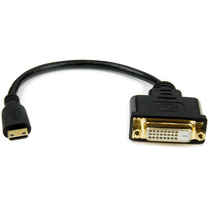 StarTech.com 8 in (20cm) Mini HDMI to DVI Cable, DVI-D to HDMI Cable (1920x1200p), HDMI Mini Male to DVI-D Female Display Cable Adapter - STCHDCDVIMF8IN