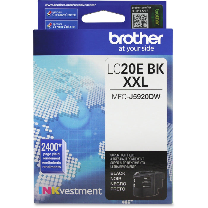 Brother Genuine LC20EBK INKvestment Super High Yield Black Ink Cartridge - BRTLC20EBK