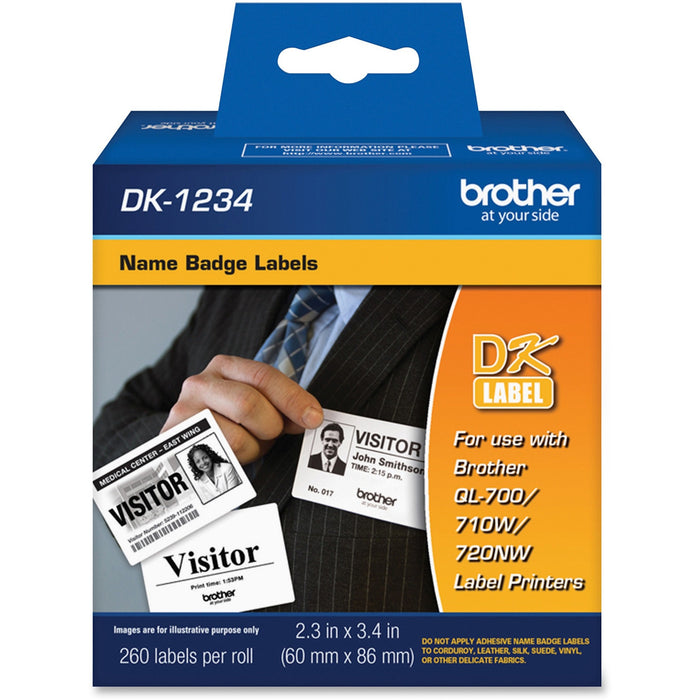 Brother DK1234 - Adhesive Name Badge Labels - BRTDK1234