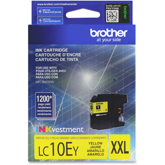 Brother Genuine LC10EY INKvestment Super High Yield Yellow Ink Cartridge - BRTLC10EY