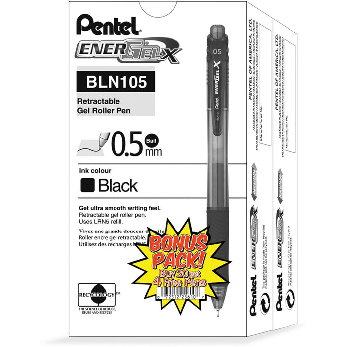 Pentel EnerGel-X Retractable Gel Pens - PENBLN105ASW2