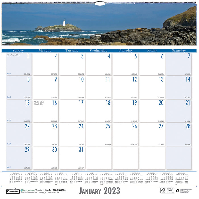 House of Doolittle Coastlines Monthly Wall Calendar - HOD328