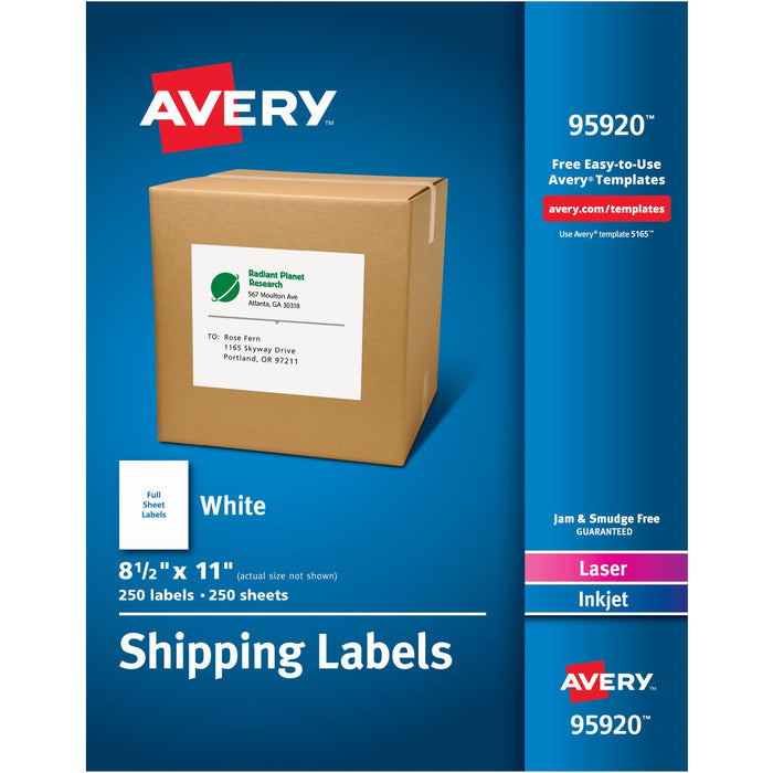 Avery&reg; Laser/Inkjet White Shipping Labels - AVE95920