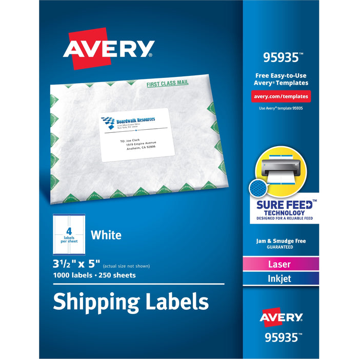 Avery&reg; Laser/Inkjet White Shipping Labels - AVE95935