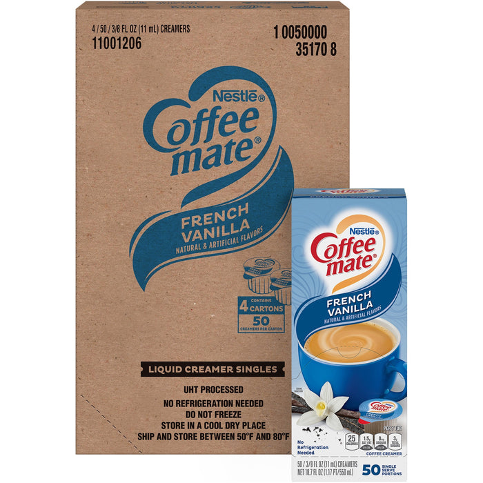 Coffee mate French Vanilla Gluten-Free Liquid Creamer - Single-Serve Tubs - NES35170CT