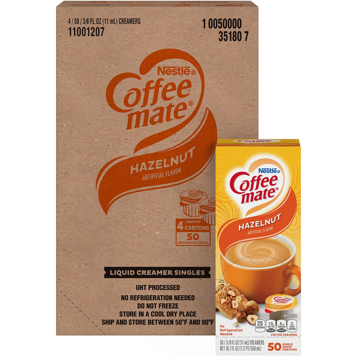 Coffee mate Hazelnut Liquid Coffee Creamer Singles - Gluten-free - NES35180CT