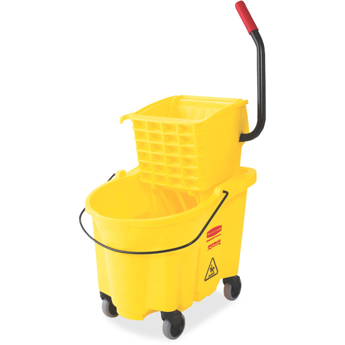 Rubbermaid Commercial Wave Brake Side Press Mop Bucket - RCP7480YEL