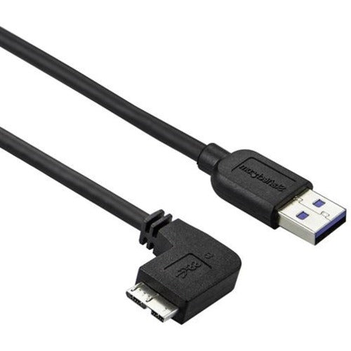 StarTech.com 2m 6 ft Slim Micro USB 3.0 Cable - M/M - USB 3.0 A to Left-Angle Micro USB - USB 3.1 Gen 1 (5 Gbps) - STCUSB3AU2MLS