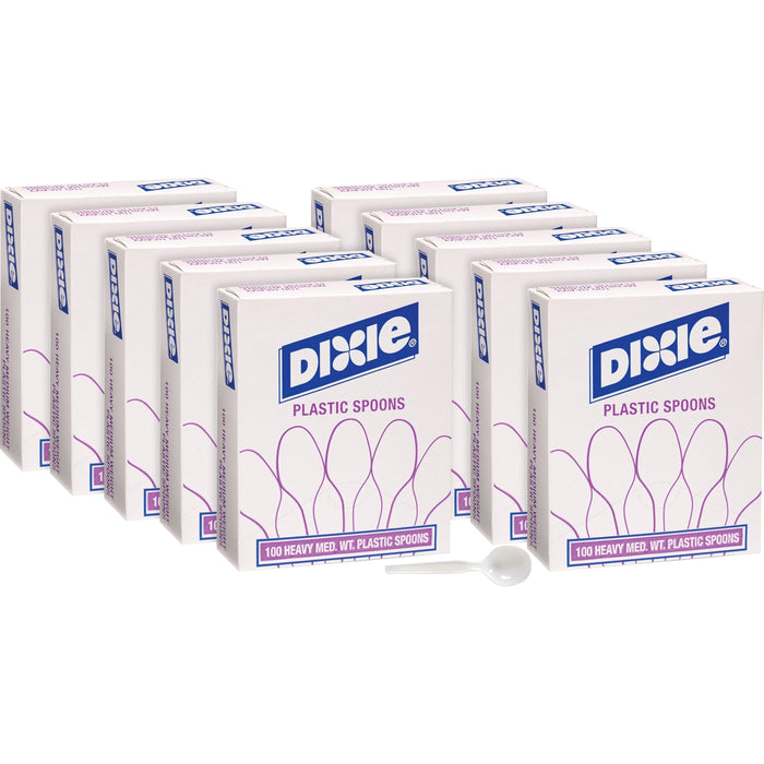 Dixie Heavy Medium-weight Disposable Soup Spoons Grab-N-Go by GP Pro - DXESM207CT