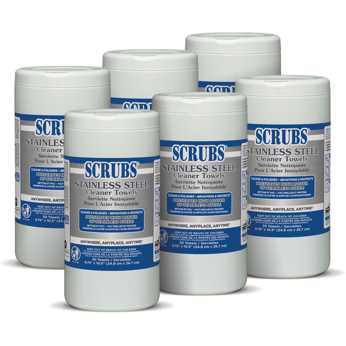 SCRUBS Stainless Steel Cleaner Wipes - ITW91930CT