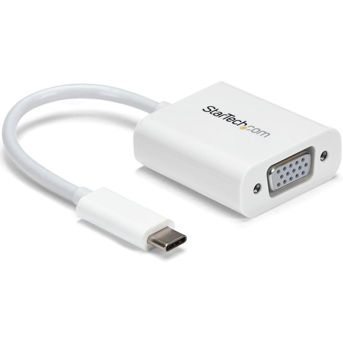 StarTech.com USB-C to VGA Adapter - White - Thunderbolt 3 Compatible - USB C Adapter - USB Type C to VGA Dongle Converter - STCCDP2VGAW