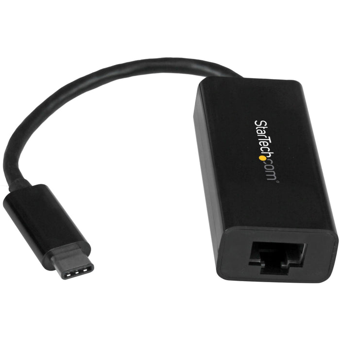 StarTech.com USB C to Gigabit Ethernet Adapter - Thunderbolt 3 - 10/100/1000Mbps - Black - STCUS1GC30B