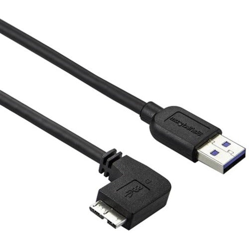 StarTech.com 1m 3 ft Slim Micro USB 3.0 Cable - M/M - USB 3.0 A to Left-Angle Micro USB - USB 3.1 Gen 1 (5 Gbps) - STCUSB3AU1MLS