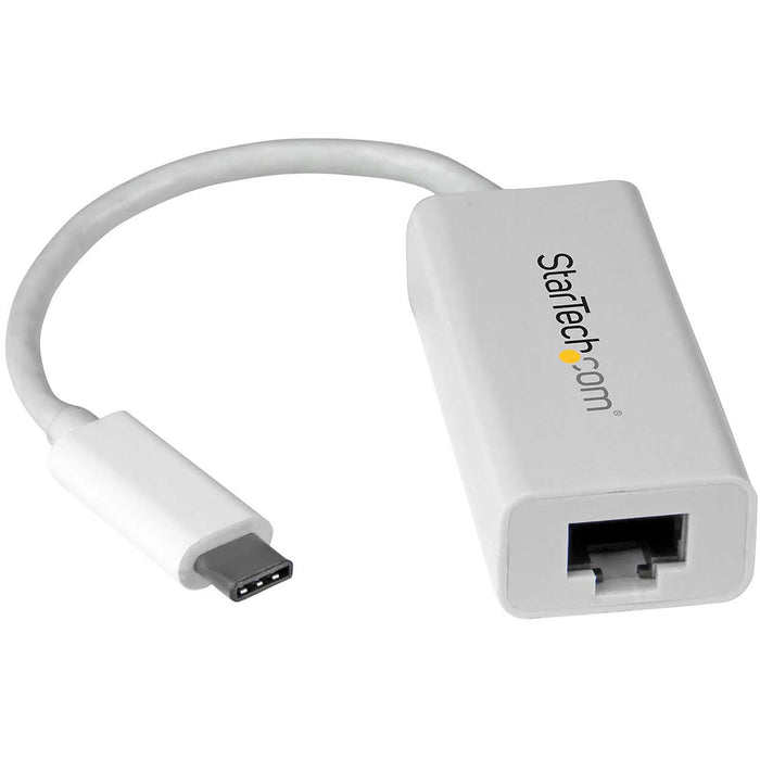 StarTech.com USB-C to Gigabit Ethernet Adapter - White - Thunderbolt 3 Port Compatible - USB Type C Network Adapter - STCUS1GC30W