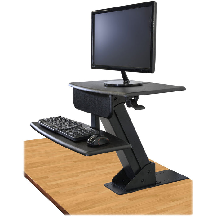 Kantek Desk Clamp On Sit To Stand Workstation Black - KTKSTS800