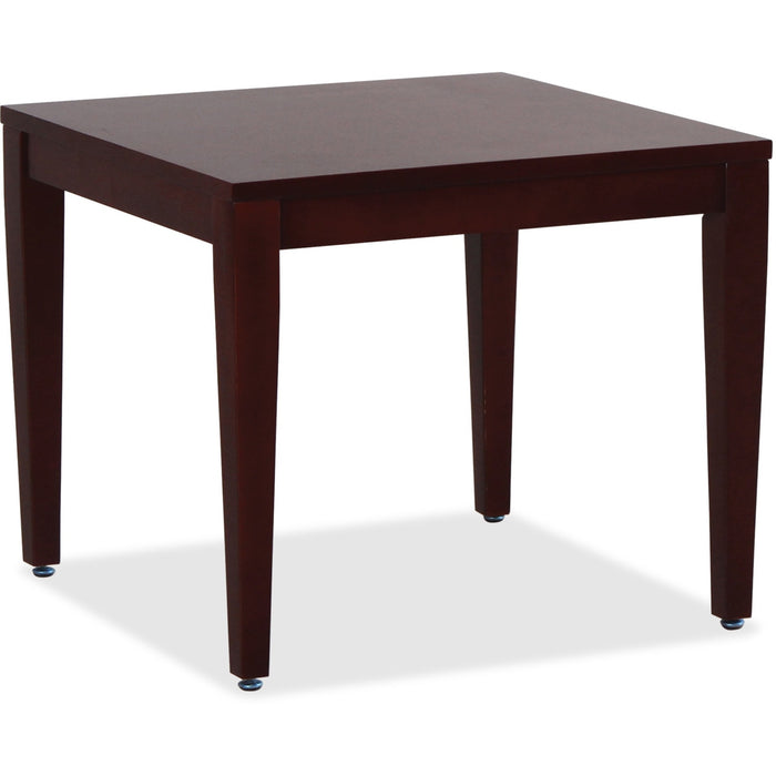 Lorell Mahogany Finish Solid Wood Corner Table - LLR59543