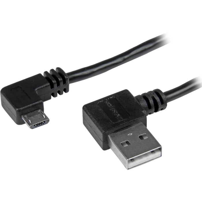 StarTech.com 1m 3 ft Micro-USB Cable with Right-Angled Connectors - M/M - USB A to Micro B Cable - STCUSB2AUB2RA1M