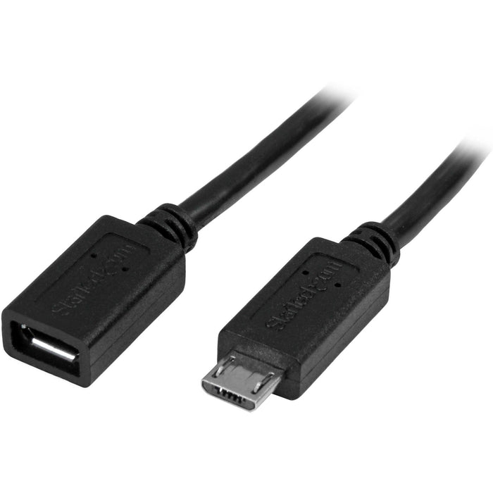 StarTech.com 0.5m 20in Micro-USB Extension Cable - M/F - Micro USB Male to Micro USB Female Cable - STCUSBUBEXT50CM