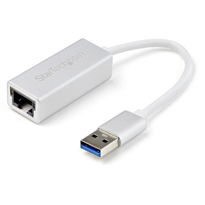 StarTech.com USB 3.0 to Gigabit Network Adapter - Silver - Sleek Aluminum Design Ideal for MacBook, Chromebook or Tablet - STCUSB31000SA