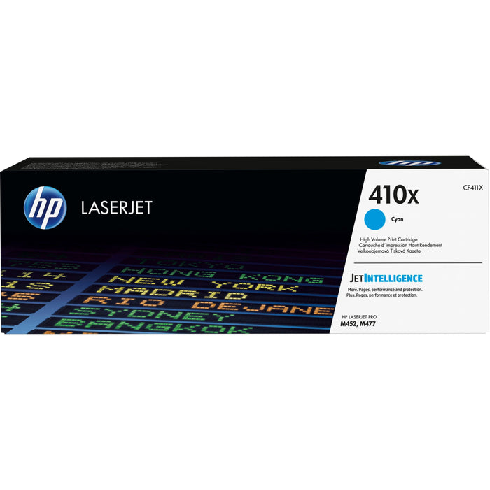 HP 410X Original High Yield Laser Toner Cartridge - Single Pack - Cyan - 1 Each - HEWCF411X