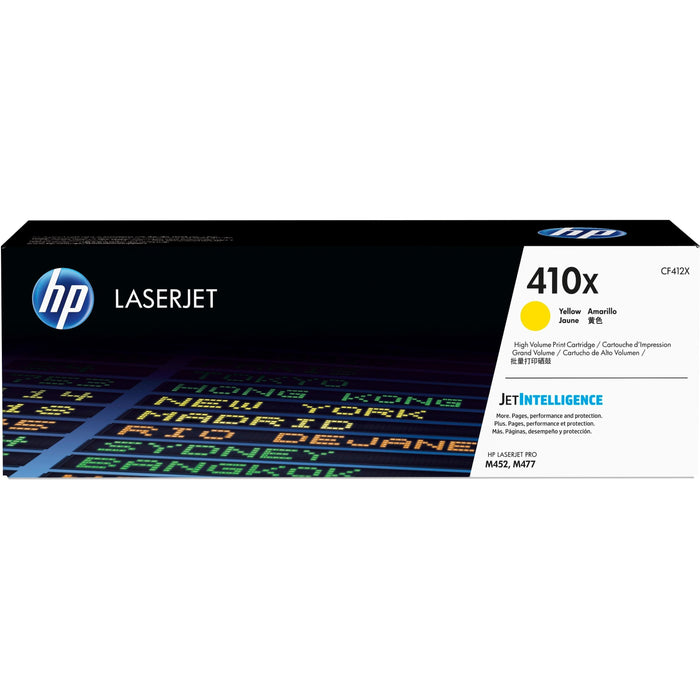 HP 410X (CF412X) Original High Yield Laser Toner Cartridge - Single Pack - Yellow - 1 Each - HEWCF412X