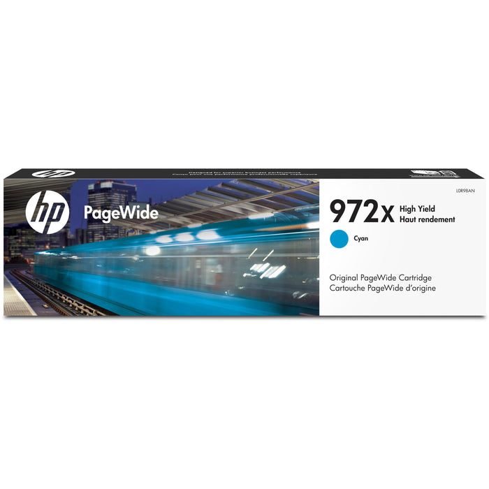 HP 972X (L0R98AN) Original High Yield Page Wide Ink Cartridge - Single Pack - Cyan - 1 Each - HEWL0R98AN