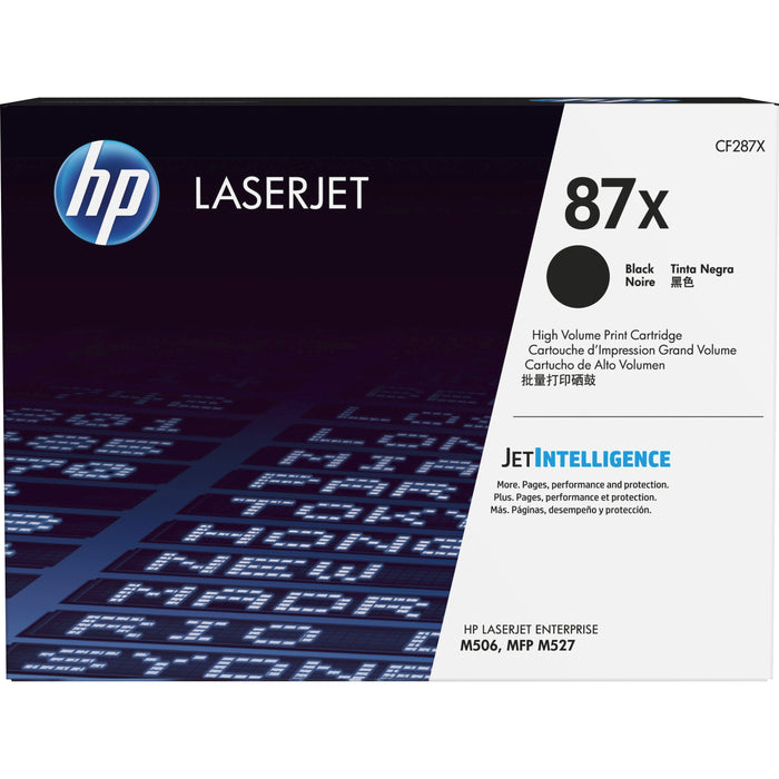 HP 87X (CF287X) Original High Yield Laser Toner Cartridge - Single Pack - Black - 1 Each - HEWCF287X