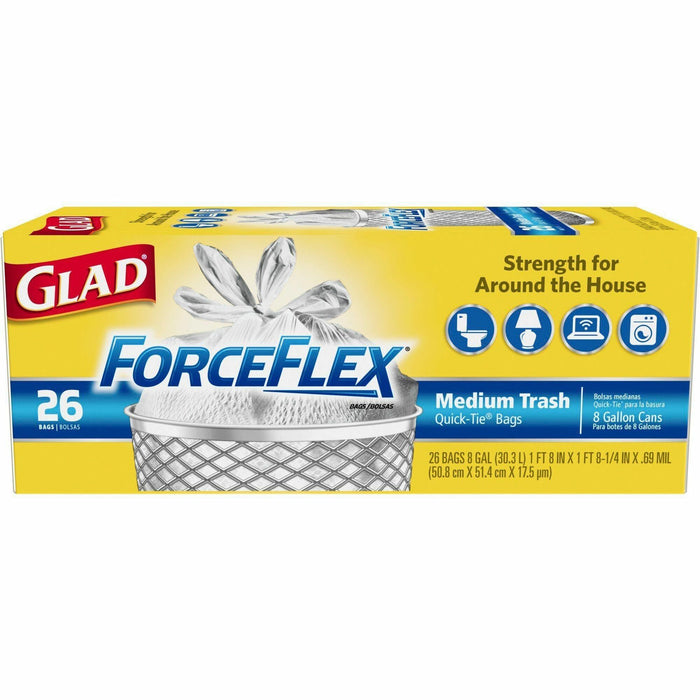 Glad Medium Quick-Tie Trash Bags - ForceFlex - CLO70403
