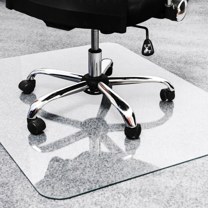 Floortex Cleartex Glaciermat Glass Rectangular Chair Mat - FLR123648EG