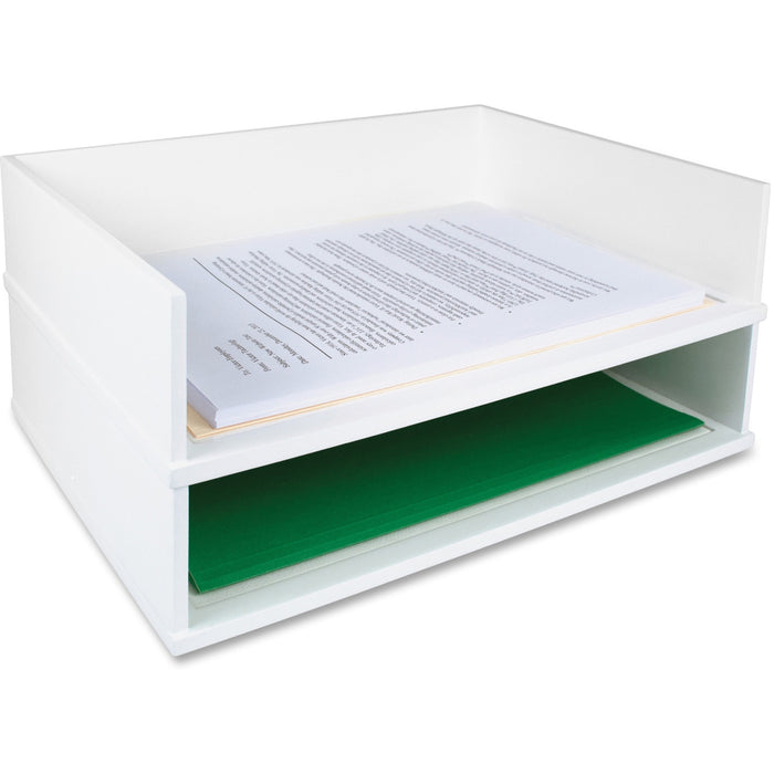 Victor W1154 Pure White Stacking Letter Tray - VCTW1154