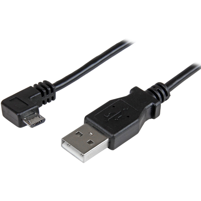 StarTech.com 1m 3 ft Right Angle Micro-USB Charge-and-Sync Cable M/M - USB 2.0 A to Micro-USB - 30/24 AWG - STCUSBAUB1MRA
