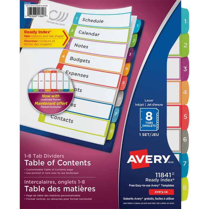 Avery&reg; Ready Index Custom TOC Binder Dividers - AVE11841