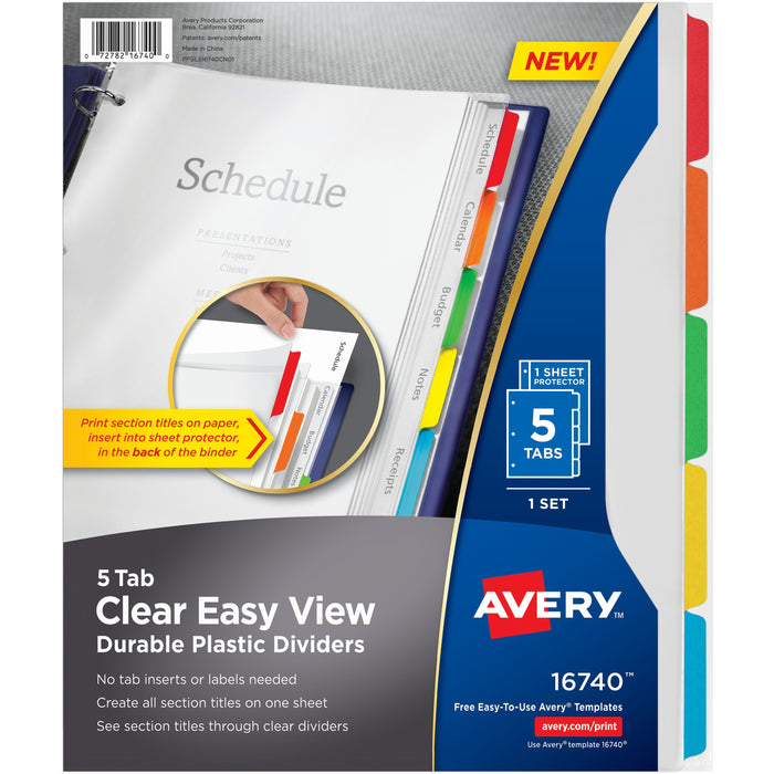 Avery&reg; Easy View Plastic Dividers - AVE16740