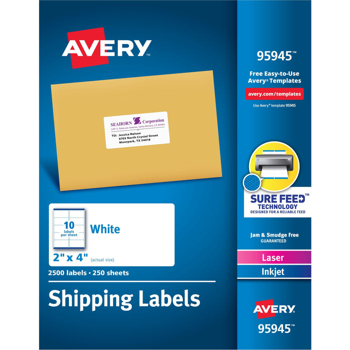 Avery&reg; Shipping Labels - Sure Feed Technology - AVE95945