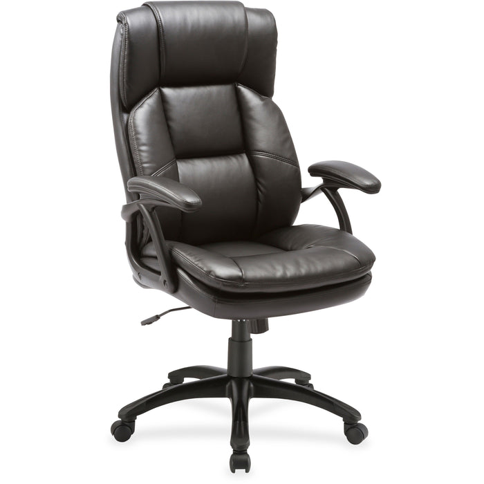 Lorell Black Base High-back Leather Chair - LLR59535
