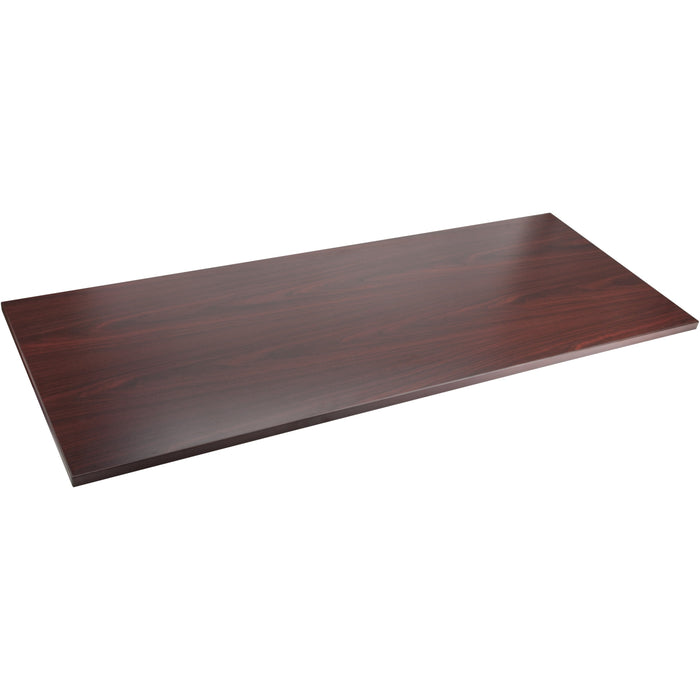 Lorell Quadro Sit/Stand Straight Edge Mahogany Tabletop - LLR59607